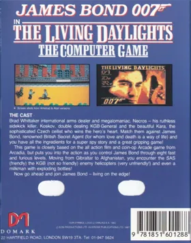 James Bond 007 - The Living Daylights (1987)(Domark)[BONDLOA] box cover back